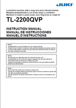 Load image into Gallery viewer, JUKI TL-2200QVP INSTRUCTION MANUAL MANUAL DE INSTRUCCIONES MANUEL D'INSTRUCTIONS ENGLISH ESPANOL FRANCAIS SEWING MACHINE MAQUINA DE COSER MACHINE A COUDRE
