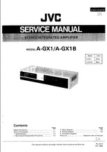 Load image into Gallery viewer, JVC A-GX1 A-GX1B SERVICE MANUAL IN ENGLISH STEREO INTEGRATED AMPLIFIER

