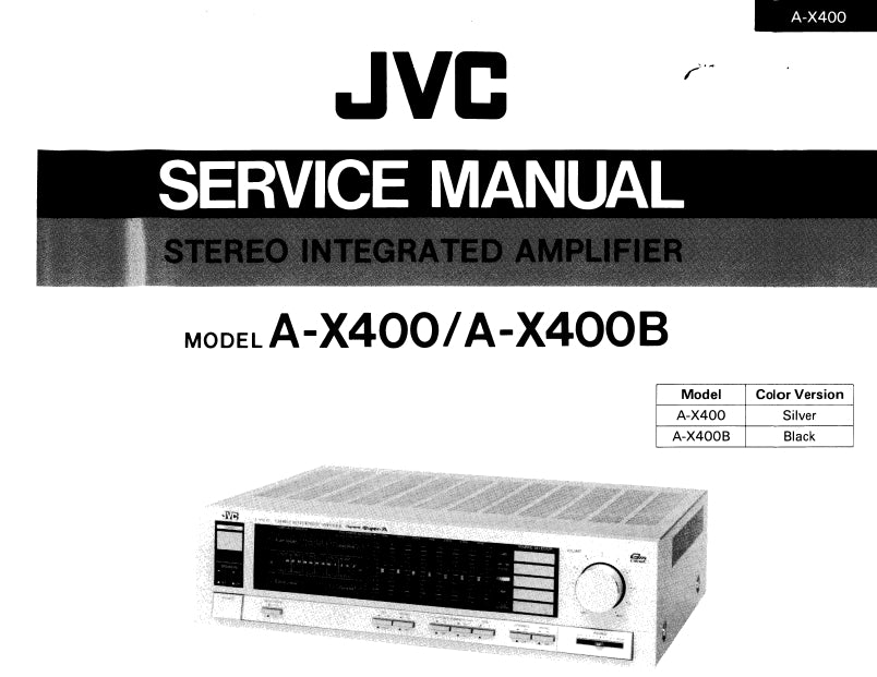 JVC A-X400 A-X400B SERVICE MANUAL IN ENGLISH STEREO INTEGRATED AMPLIFIER