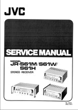 Load image into Gallery viewer, JVC JR-S61M JR-S61W JR-S61H SERVICE MANUAL IN ENGLISH STEREO RECEIVER
