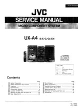 Load image into Gallery viewer, JVC UX-A4 SERVICE MANUAL IN ENGLISH MICRO COMPONENT SYSTEM
