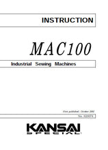 Load image into Gallery viewer, KANSAI MAC100 INSTRUCTION MANUAL IN ENGLISH SEWING MACHINE
