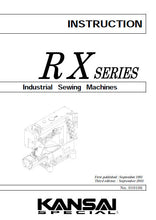 Load image into Gallery viewer, KANSAI RX SERIES INSTRUCTION MANUAL IN ENGLISH SEWING MACHINE
