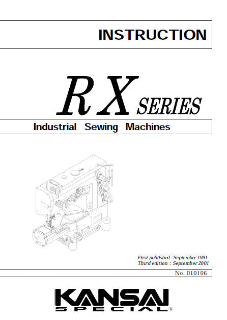 KANSAI RX SERIES INSTRUCTION MANUAL IN ENGLISH SEWING MACHINE