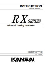 Load image into Gallery viewer, KANSAI RX SERIES UTC INSTRUCTION MANUAL IN ENGLISH SEWING MACHINE
