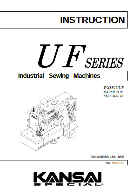 KANSAI UF SERIES INSTRUCTION MANUAL IN ENGLISH SEWING MACHINE