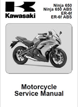 Load image into Gallery viewer, KAWASAKI NINJA 650 NINJA 650ABS ER-6f ER-6f ABS SERVICE MANUAL IN ENGLISH MOTORCYCLE
