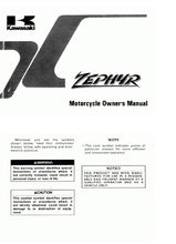 Load image into Gallery viewer, KAWASAKI ZR550-B2 ZEPHYR OWNERS MANUAL IN ENGLISH MOTORCYCLE
