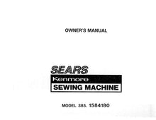 Load image into Gallery viewer, KENMORE 385.1584180 OWNERS MANUAL ENGLISH SEWING MACHINE
