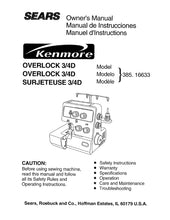 Load image into Gallery viewer, KENMORE 385.16633 OWNERS MANUAL MANUAL DE INSTRUCCIONES MANUEL D'INSTRUCTIONS ENG ESP FRANC SEWING MACHINE MAQUINA DE COSER MACHINE A COUDRE
