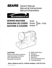 Load image into Gallery viewer, KENMORE 385.17626 OWNERS MANUAL MANUAL DE INSTRUCCIONES MANUEL D'INSTRUCTIONS ENG ESP FRANC SEWING MACHINE MAQUINA DE COSER MACHINE A COUDRE
