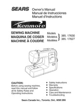 Load image into Gallery viewer, KENMORE 385.17630 385.17627 OWNERS MANUAL MANUAL DE INSTRUCCIONES MANUEL D'INSTRUCTIONS ENG ESP FRANC SEWING MACHINE MAQUINA DE COSER MACHINE A COUDRE
