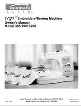 Load image into Gallery viewer, KENMORE 385.19010200 OWNERS MANUAL ENGLISH SEWING MACHINE
