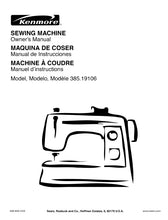 Load image into Gallery viewer, KENMORE 385.19106 OWNERS MANUAL MANUAL DE INSTRUCCIONES MANUEL D'INSTRUCTIONS ENG ESP FRANC SEWING MACHINE MAQUINA DE COSER MACHINE A COUDRE
