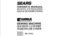 Load image into Gallery viewer, KENMORE 385.19153 OWNERS MANUAL MANUEL D'UTILISATION MANUAL DE INSTRUCCIONES ENG FRANC ESP SEWING MACHINE MACHIE A COUDRE MAQUINA DE COSER
