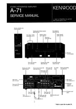 Load image into Gallery viewer, KENWOOD A-71 SERVICE MANUAL ENGLISH STEREO INTEGRATED AMPLIFIER
