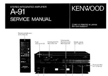 Load image into Gallery viewer, KENWOOD A-91 SERVICE MANUAL ENGLISH STEREO INTEGRATED AMPLIFIER
