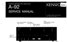 Load image into Gallery viewer, KENWOOD A-92 SERVICE MANUAL ENGLISH STEREO INTEGRATED AMPLIFIER
