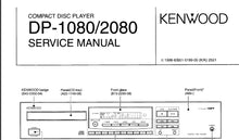 Load image into Gallery viewer, KENWOOD DP-1080 DP-2080 SERVICE MANUAL ENGLISH CD PLAYER
