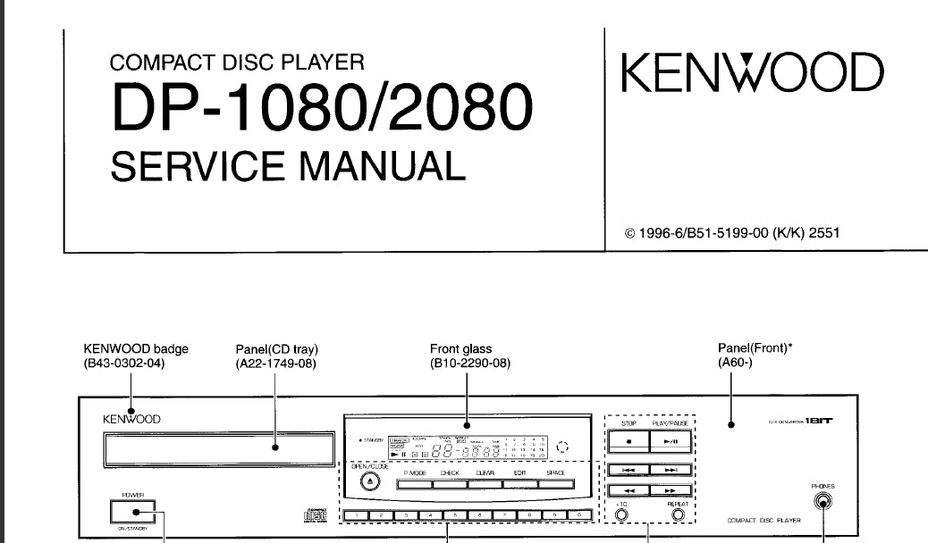 KENWOOD DP-1080 DP-2080 SERVICE MANUAL ENGLISH CD PLAYER