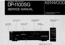 Load image into Gallery viewer, KENWOOD DP-1100SG SERVICE MANUAL ENGLISH CD PLAYER

