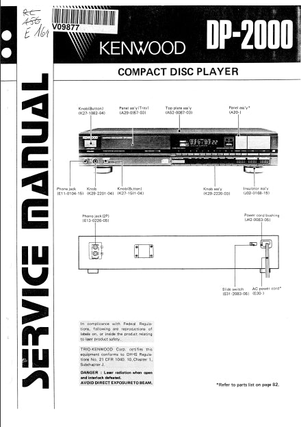 KENWOOD DP-2000 SERVICE MANUAL ENGLISH CD PLAYER