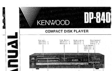 Load image into Gallery viewer, KENWOOD DP-840 SERVICE MANUAL ENGLISH CD PLAYER
