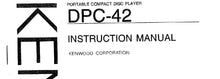 Load image into Gallery viewer, KENWOOD DPC-42 INSTRUCTION MANUAL ENGLISH PORTABLE CD PLAYER
