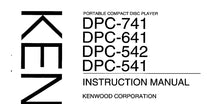 Load image into Gallery viewer, KENWOOD DPC-741 DPC-641 DPC-542 DPC-541 INSTRUCTION MANUAL ENGLISH PORTABLE CD PLAYER

