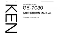 Load image into Gallery viewer, KENWOOD GE-7030 INSTRUCTION MANUAL ENGLISH GRAPHIC EQUALIZER
