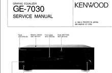 Load image into Gallery viewer, KENWOOD GE-7030 SERVICE MANUAL ENGLISH GRAPHIC EQUALIZER
