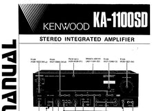 Load image into Gallery viewer, KENWOOD KA-1100SD SERVICE MANUAL ENGLISH STEREO INTEGRATED AMPLIFIER
