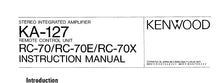 Load image into Gallery viewer, KENWOOD KA-127 INSTRUCTION MANUAL ENGLISH STEREO INTEGRATED AMPLIFIER
