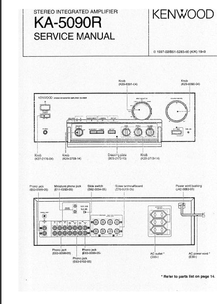 KENWOOD KA-5090R SERVICE MANUAL ENGLISH STEREO INTEGRATED AMPLIFIER ...