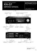 Load image into Gallery viewer, KENWOOD KA-57 SERVICE MANUAL ENGLISH STEREO INTEGRATED AMPLIFIER
