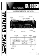 Load image into Gallery viewer, KENWOOD KA-880SD SERVICE MANUAL ENGLISH STEREO INTEGRATED AMPLIFIER
