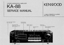 Load image into Gallery viewer, KENWOOD KA-88 SERVICE MANUAL ENGLISH STEREO INTEGRATED AMPLIFIER
