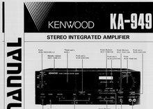 Load image into Gallery viewer, KENWOOD KA-949 SERVICE MANUAL BOOK IN ENGLISH STEREO INTEGRATED AMPLIFIER
