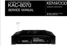 Load image into Gallery viewer, KENWOOD KAC-8070 SERVICE MANUAL ENGLISH 4 CHANNEL POWER AMPLIFIER

