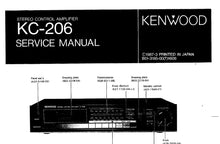 Load image into Gallery viewer, KENWOOD KC-206 SERVICE MANUAL ENGLISH STEREO CONTROL AMPLIFIER
