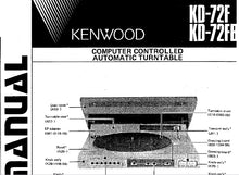 Load image into Gallery viewer, KENWOOD KD-72F KD-72FB SERVICE MANUAL ENGLISH COMPUTER CONTROLLED AUTOMATIC TURNTABLE
