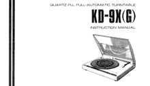 Load image into Gallery viewer, KENWOOD KD-9X(G) INSTRUCTION MANUAL ENGLISH QUARTZ PLL FULL AUTOMATIC TURNTABLE
