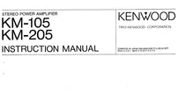 Load image into Gallery viewer, KENWOOD KM-105 KM-205 INSTRUCTION MANUAL ENGLISH STEREO POWER AMPLIFIER
