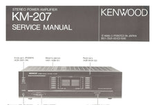 Load image into Gallery viewer, KENWOOD KM-207 SERVICE MANUAL ENGLISH STEREO POWER AMPLIFIER
