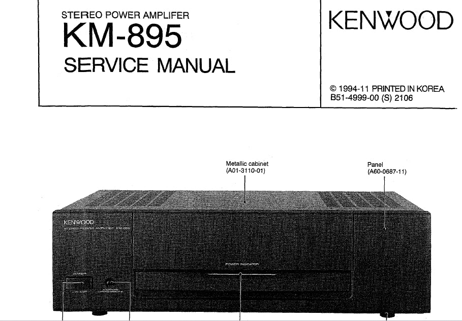 KENWOOD KM-895 SERVICE MANUAL ENGLISH STEREO POWER AMPLIFIER