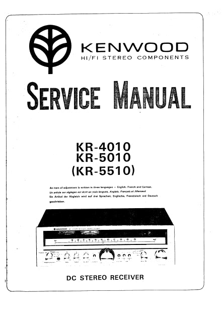 KENWOOD KR-4010 KR-5010 KR-5510 SERVICE MANUAL BOOK IN ENGLISH DC STEREO RECEIVER