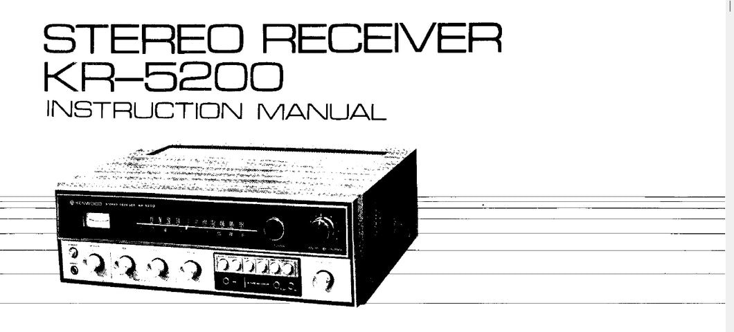 KENWOOD KR-5200 INSTRUCTION MANUAL ENGLISH STEREO RECEIVER