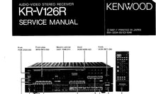 Load image into Gallery viewer, KENWOOD KR-V126R SERVICE MANUAL ENGLISH AV STEREO RECEIVER
