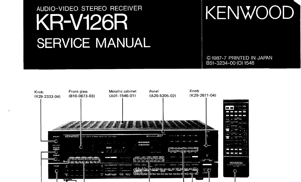 KENWOOD KR-V126R SERVICE MANUAL ENGLISH AV STEREO RECEIVER