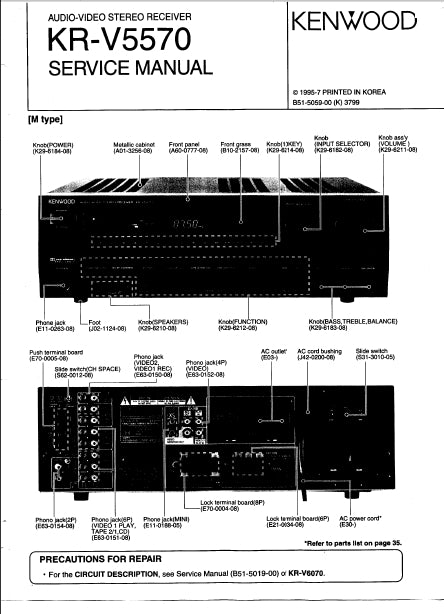 KENWOOD KR-V5570 SERVICE MANUAL ENGLISH AV STEREO RECEIVER